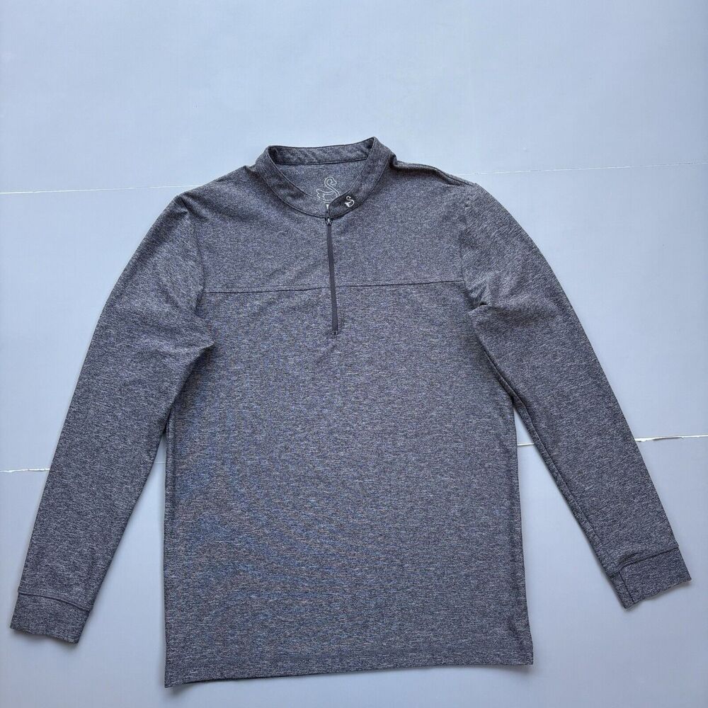 Swannies Men Medium 1/4 Zip Jacket Pullover Golf Long Sleeve Top Stretch Gray